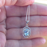 Copy of BOXED GIFT SET/Sterling Silver Blue Topaz Pendant & 18" Silver Chain/Sterling Silver Topaz Necklace/Topaz Jewellery/Topaz Jewelry/UK - Thumbnail 4