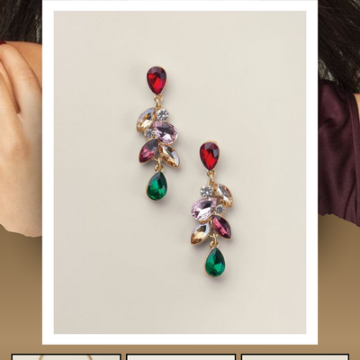 Autumn crystal fallscape earrings