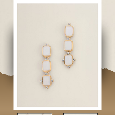 Golden glow pearly drop earrings