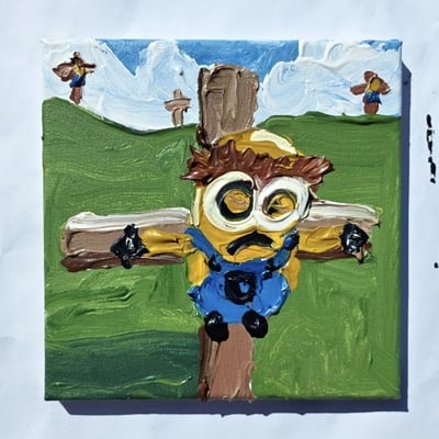 Study by a figure at the base of the grucifixion 