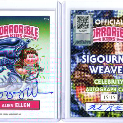 Horrorible kids sigourney weaver - celebrity auto card