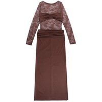 Fashionable and sexy lace stitching long-sleeved dress - Thumbnail 2