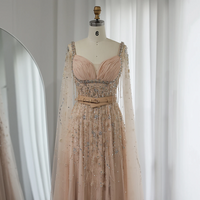 Evening Dresses Luxury Celebrity Beaded Tassel High Slit  - Thumbnail 4