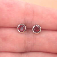 BOXED GIFT SET/Sterling Silver Garnet & Cz Pendant & Chain/Garnet Necklace/Garnet Jewellery/Garnet Jewelry/Garnet Earrings/UK - Thumbnail 7