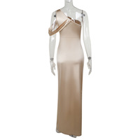 Temperament sexy slim hollow irregular slit long dress - Thumbnail 3