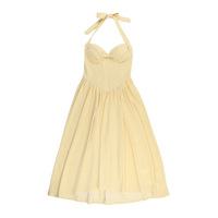 Halter neck butterfly end waist revealing chest A-line dress - Thumbnail 4
