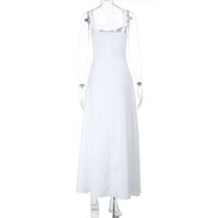 U-neck splicing drawstring strap hot girl waist hollow suspender dress - Thumbnail 4