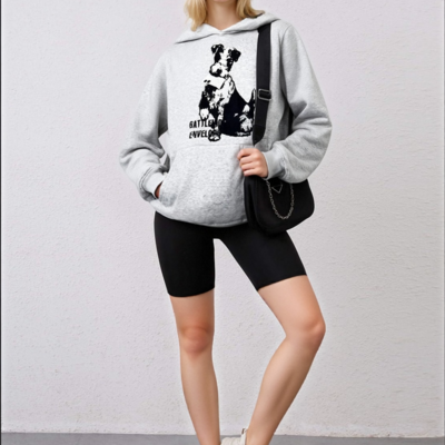 Retro puppy print hoodie