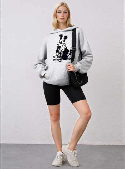 Retro Puppy Print Hoodie