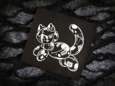NEW! Patched-up Balloon Cat with Muzzle Mask Goth Punk Patches