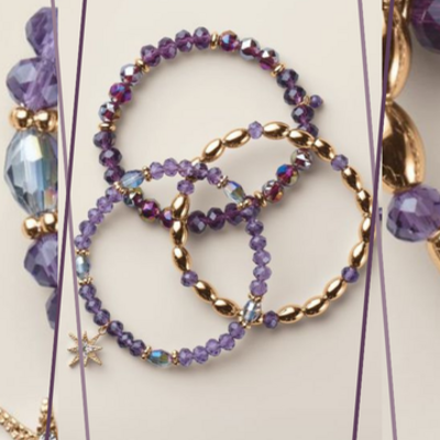 Majestic plum bracelet set