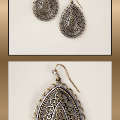 Fused filigree drop earrings