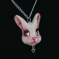 Handmade pierce bunny necklace (unique) - Thumbnail 1