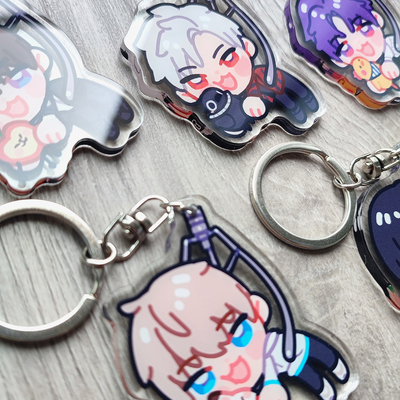 Love and deepspace Caleb Sylus Xavier Rafayel Zayne claw crane machine keychain - Thumbnail 3