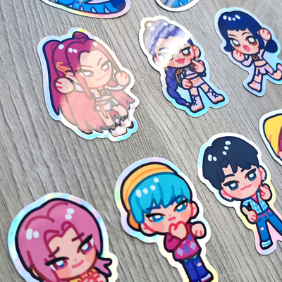 Huntrix Rumi Mira Zoey Saja boys Jinu Romance Abby Baby Mystery Blue tiger Kpop Demon Hunters sticker - Thumbnail 2