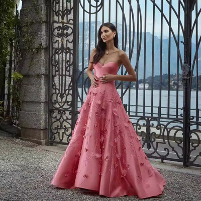  Luxury Feathers Dubai Coral Pink Evening Dresses