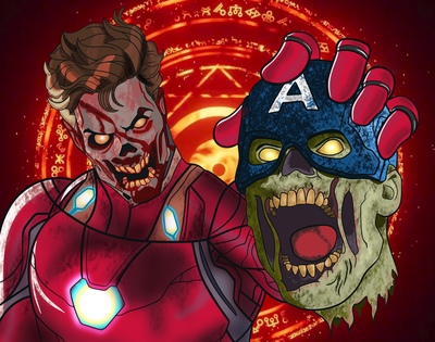 Zombie Tony and Steve Print