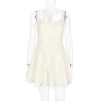 Lace suspender V-neck dress slim backless light dress party - Thumbnail 1