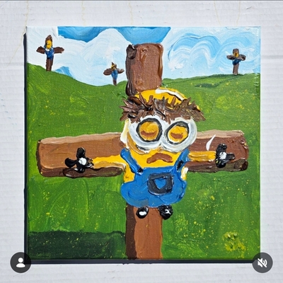 Study by a figure at the base of the Grucifixion 