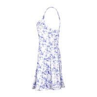 Printed sexy halter backless waisted dress with fresh temperament - Thumbnail 4