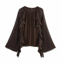 Fashionable drapey layered shirt top - Thumbnail 1