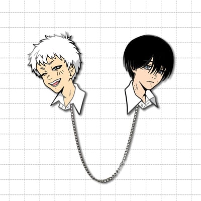 Hikaru and yoshiki connecting enamel pins