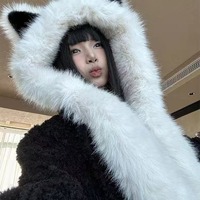 Cute Warm Cat Ears Hat Scarf - Thumbnail 3