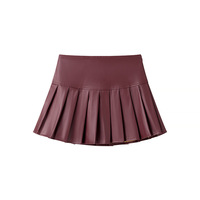 Fashionable and simple PU skirt - Thumbnail 1