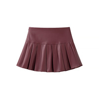 Fashionable and simple PU skirt - Thumbnail 2