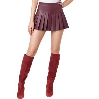 Fashionable and simple pu skirt