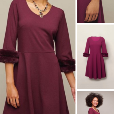 Faux-fur-trim dress - Thumbnail 5