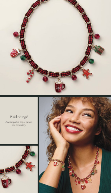 Merry in Plaid Charm Necklace