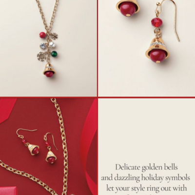 Holiday chime necklace & earring set