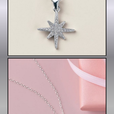 Sterling silver cz cosmic sparkle necklace