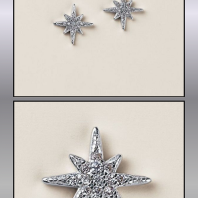 Sterling silver cz cosmic sparkle earrings
