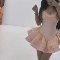 Sweetheart Pink Stain Birthday Dress Homecoming Dress Short  - Thumbnail 1