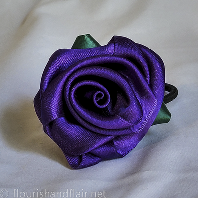 Purple rose hair tie