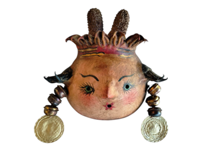 Coconut mask. Collectibles. Home decoration. Wall decoration. Interior decoration. Mexican mask. Mexican craft. Mexican Folk Art.