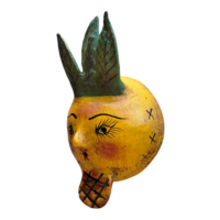 Coconut mask. Collectibles. Home decoration. Wall decoration. Interior decoration. Mexican mask. Mexican craft. Mexican Folk Art. - Thumbnail 2