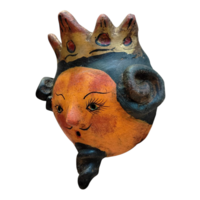 Coconut mask. Collectibles. Home decoration. Wall decoration. Interior decoration. Mexican mask. Mexican craft. Mexican Folk Art. - Thumbnail 2