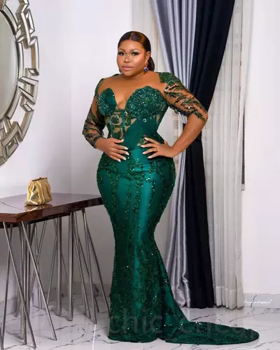 Hunter Green Prom Dresses Lace Beaded Crystals Evening Formal Party Second Reception Birthday Engagement Gowns Dress
