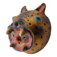 Coconut mask. Collectibles. Home decoration. Wall decoration. Interior decoration. Mexican mask. Mexican craft. Mexican Folk Art. - Thumbnail 1
