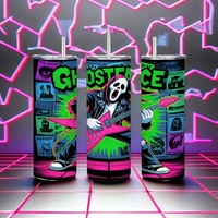 Ghostface Rock Star Tumbler | Scream Movie Horror Band Travel Cup | Comic Book Design - Thumbnail 1