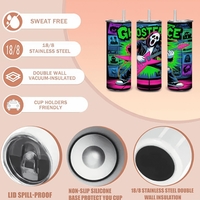 Ghostface Rock Star Tumbler | Scream Movie Horror Band Travel Cup | Comic Book Design - Thumbnail 2