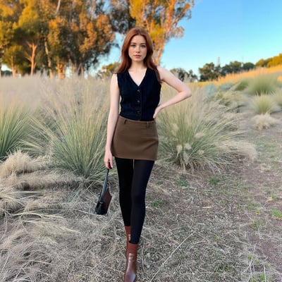 Vintage corduroy sexy high waist hip skirt with safety pants - Thumbnail 1