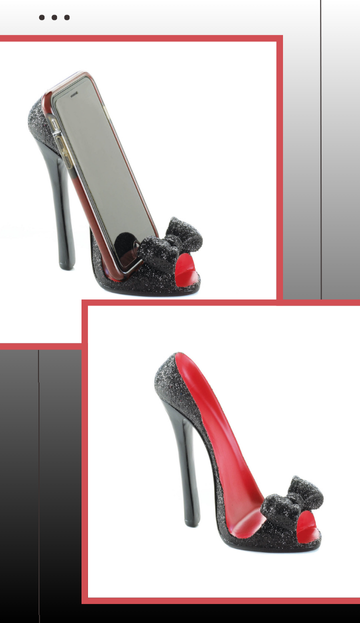 Black Bow Shoe Phone Holder