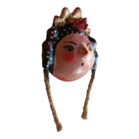 Vibrant Coconut mask. Collectibles. Home decoration. Wall decoration. Interior decoration. Mexican mask. Mexican craft. Mexican Folk Art. - Thumbnail 2