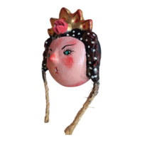 Vibrant Coconut mask. Collectibles. Home decoration. Wall decoration. Interior decoration. Mexican mask. Mexican craft. Mexican Folk Art. - Thumbnail 1