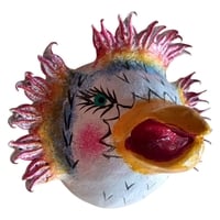 Vibrant Coconut mask. Collectibles. Home decoration. Wall decoration. Interior decoration. Mexican mask. Mexican craft. Mexican Folk Art. - Thumbnail 2