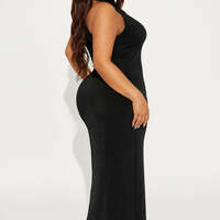 Slinky Button Down Maxi Dress - Thumbnail 1